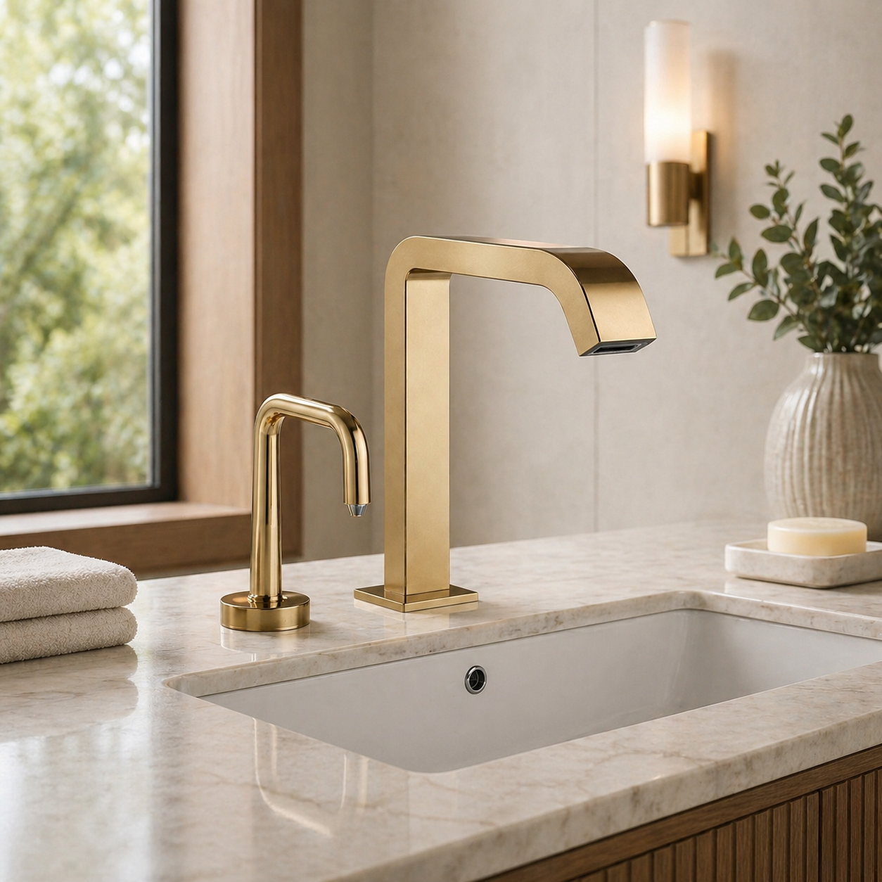 Fontana porcelain toilet — gold finish perspective